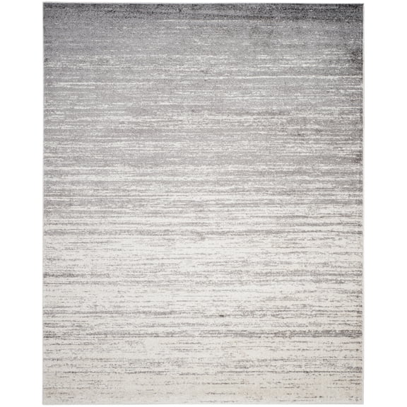 SAFAVIEH Adirondack Esmond Striped Area Rug, Ivory/Silver, 12' x 18' - X-Large - Modern Design, Ivory & Silver, Ideal for Living Room, Bedroom, Dining Space
