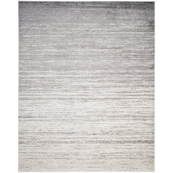 SAFAVIEH Adirondack Esmond Striped Area Rug, Ivory/Silver, 12' x 18' - X-Large - Modern Design, Ivory & Silver, Ideal for Living Room, Bedroom, Dining Space