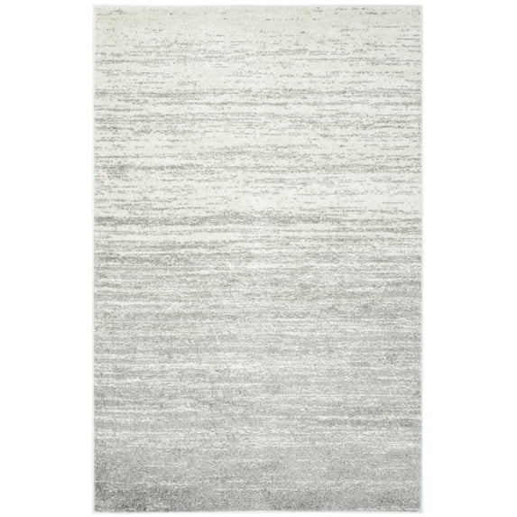 SAFAVIEH Adirondack Esmond Striped Area Rug, Ivory/Silver, 6' x 8' - Modern Design, Ivory & Silver, Ideal for Living Room, Bedroom, Dining Space