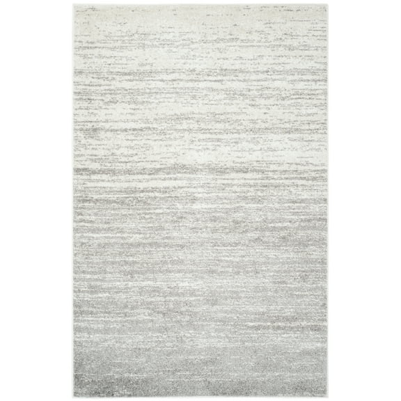 SAFAVIEH Adirondack Esmond Striped Area Rug, Ivory/Silver, 6' x 8' - Modern Design, Ivory & Silver, Ideal for Living Room, Bedroom, Dining Space