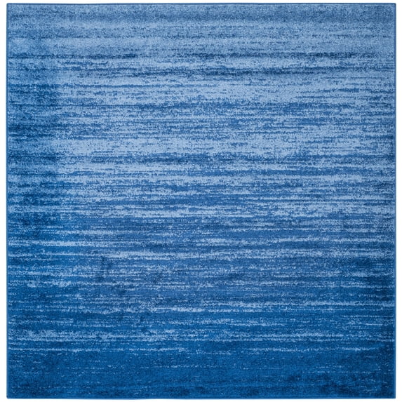 SAFAVIEH Adirondack Esmond Striped Area Rug, Light Blue/Dark Blue, 10' x 10' Square - Large - Modern Design, Light Blue & Dark Blue, Ideal for Living Room, Bedroom, Dining Space