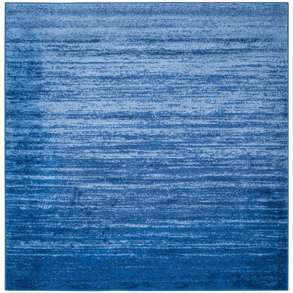 SAFAVIEH Adirondack Esmond Striped Area Rug, Light Blue/Dark Blue, 10' x 10' Square - Large - Modern Design, Light Blue & Dark Blue, Ideal for Living Room, Bedroom, Dining Space