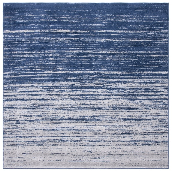 SAFAVIEH Adirondack Esmond Striped Area Rug, Navy/Grey, 11' x 11' Square - Large - Modern Design, Navy & Grey, Ideal for Living Room, Bedroom, Dining Space