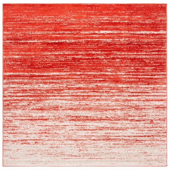 SAFAVIEH Adirondack Esmond Striped Area Rug, Orange/Grey, 6'7" x 6'7" Square - Modern Design, Orange & Grey, Ideal for Living Room, Bedroom, Dining Space