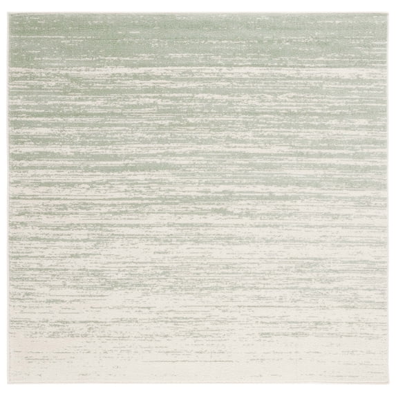 SAFAVIEH Adirondack Esmond Striped Area Rug, Sage/Ivory, 4' x 4' Square - Modern Design, Sage & Ivory, Ideal for Living Room, Bedroom, Dining Space