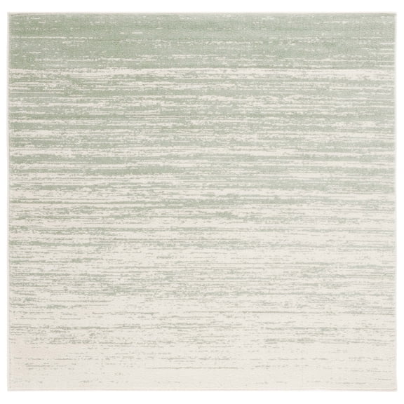SAFAVIEH Adirondack Esmond Striped Area Rug, Sage/Ivory, 8' x 8' Square - Modern Design, Sage & Ivory, Ideal for Living Room, Bedroom, Dining Space
