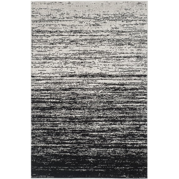 SAFAVIEH Adirondack Esmond Striped Area Rug, Silver/Black, 5'1" x 7'6" - Modern Design, Silver & Black, Ideal for Living Room, Bedroom, Dining Space