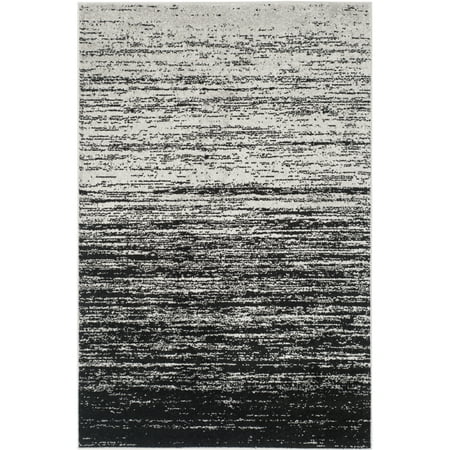 SAFAVIEH Adirondack Esmond Striped Area Rug, Silver/Black, 6' x 9' - Modern Design, Silver & Black, Ideal for Living Room, Bedroom, Dining Space