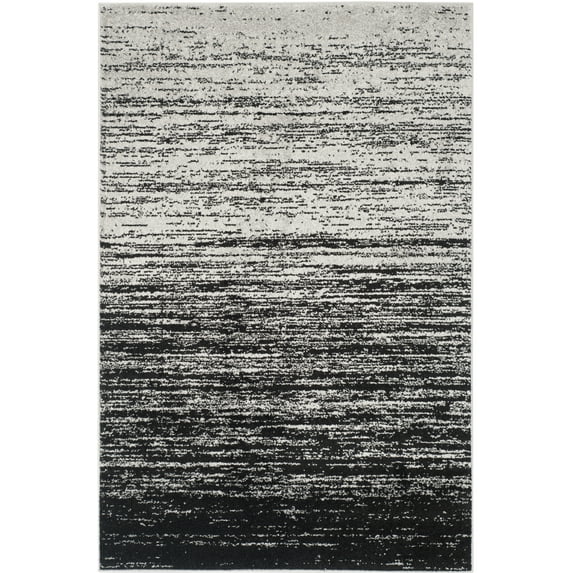 SAFAVIEH Adirondack Esmond Striped Area Rug, Silver/Black, 6' x 9' - Modern Design, Silver & Black, Ideal for Living Room, Bedroom, Dining Space