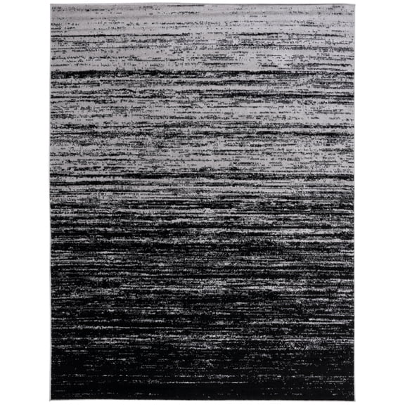 SAFAVIEH Adirondack Esmond Striped Area Rug, Silver/Black, 8' x 10' - Large - Modern Design, Silver & Black, Ideal for Living Room, Bedroom, Dining Space