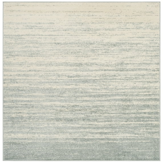 SAFAVIEH Adirondack Esmond Striped Area Rug, Slate/Cream, 5' x 5' Square - Modern Design, Slate & Cream, Ideal for Living Room, Bedroom, Dining Space