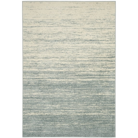 SAFAVIEH Adirondack Esmond Striped Area Rug, Slate/Cream, 6' x 9' - Modern Design, Slate & Cream, Ideal for Living Room, Bedroom, Dining Space