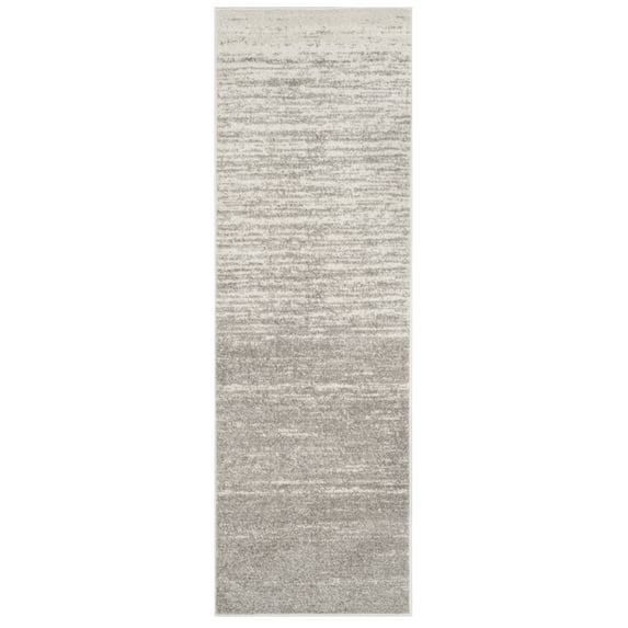 Safavieh Adirondack Rug Collection Striped Modern, Ombre, Runner Power Loomed Light Grey Runner Rugs, 2'6" x 6', Stain Resistant