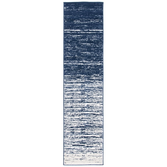 SAFAVIEH Adirondack Esmond Striped Runner Rug, Navy/Ivory, 2'6" x 8' - Modern Design, Navy & Ivory, Ideal for Living Room, Bedroom, Dining Space, Entryway, Hallway, Kitchen