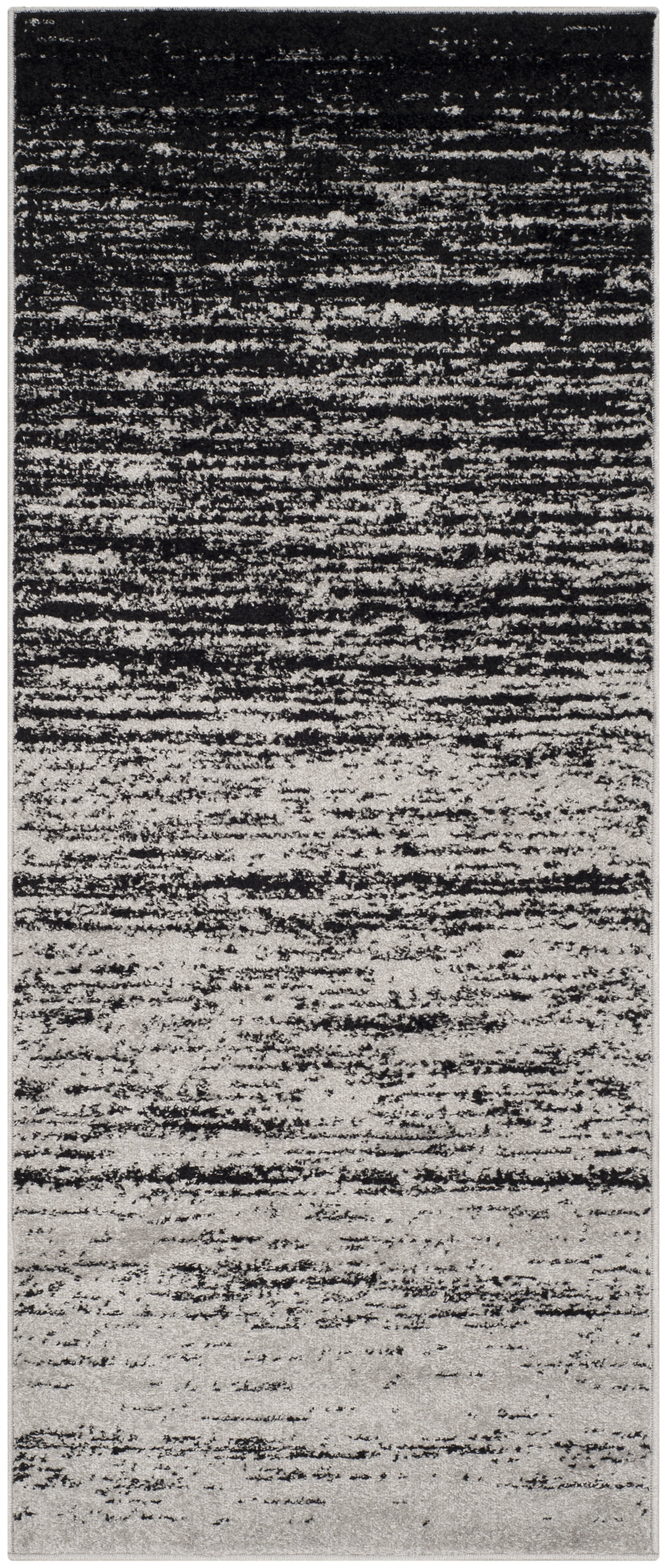 Silver Runner Rug SAFAVIEH Adirondack Esmond Striped Runner Rug, Silver/Black, 2'6