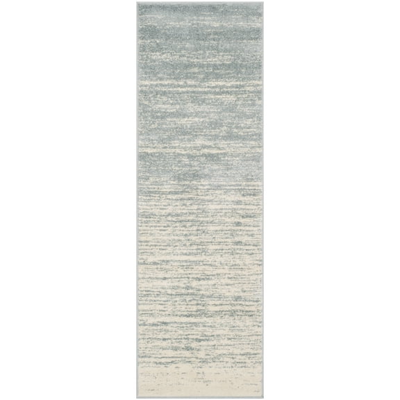 SAFAVIEH Adirondack Esmond Striped Runner Rug, Slate/Cream, 2'6" x 20' - Modern Design, Slate & Cream, Ideal for Living Room, Bedroom, Dining Space, Entryway, Hallway, Kitchen
