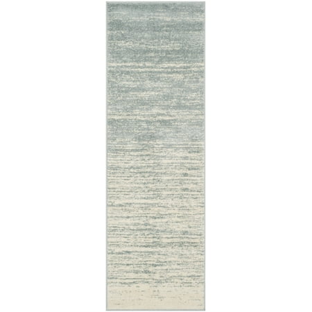 SAFAVIEH Adirondack Esmond Striped Runner Rug, Slate/Cream, 2'6\" x 8' - Modern Design, Slate & Cream, Ideal for Living Room, Bedroom, Dining Space, Entryway, Hallway, Kitchen