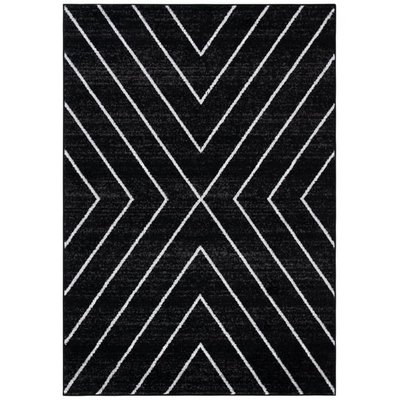 SAFAVIEH Adirondack Evonne Geometric Area Rug, Black/Light Grey, 6' x 9'