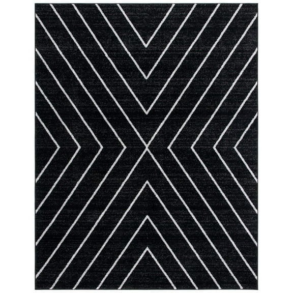 SAFAVIEH Adirondack Evonne Geometric Area Rug, Black/Light Grey, 8' x 10'