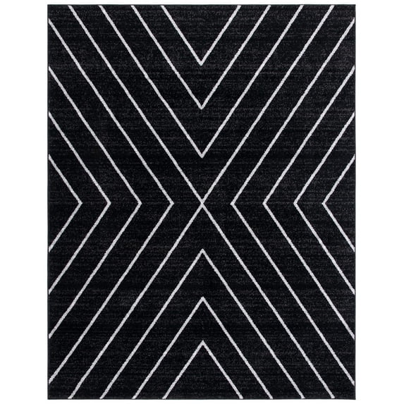 SAFAVIEH Adirondack Evonne Geometric Area Rug, Black/Light Grey, 8' x 10'