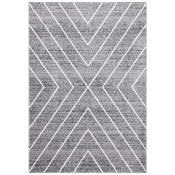 SAFAVIEH Adirondack Evonne Geometric Area Rug, Dark Grey/Ivory, 4' x 6'