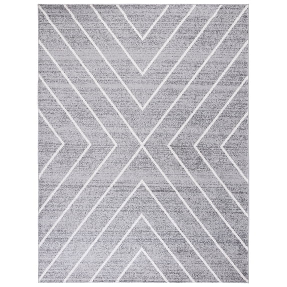 SAFAVIEH Adirondack Evonne Geometric Area Rug, Dark Grey/Ivory, 9' x 12'