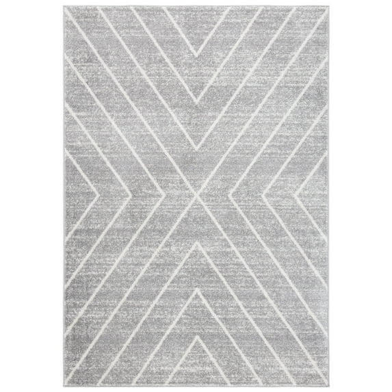 SAFAVIEH Adirondack Evonne Geometric Area Rug, Grey/Ivory, 4' x 6'