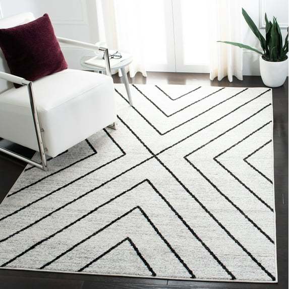 SAFAVIEH Adirondack Evonne Geometric Area Rug, Ivory/Grey, 3' x 5'