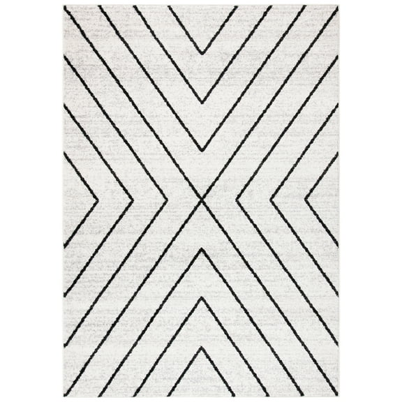 SAFAVIEH Adirondack Evonne Geometric Area Rug, Ivory/Grey, 6' x 9'
