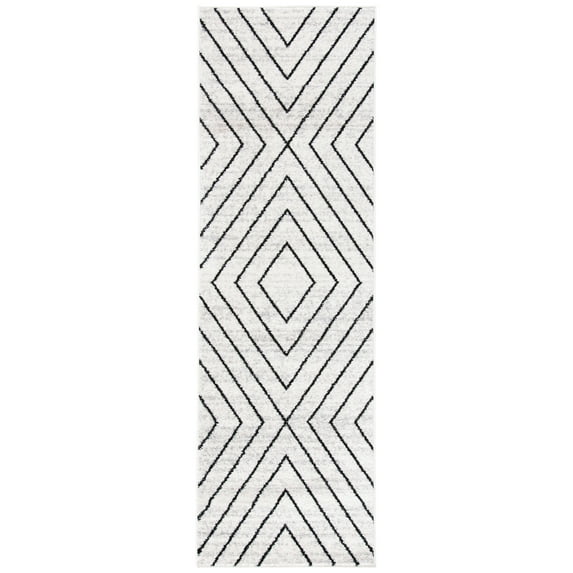 SAFAVIEH Adirondack Evonne Geometric Runner Rug, Ivory/Grey, 2'6" x 8'