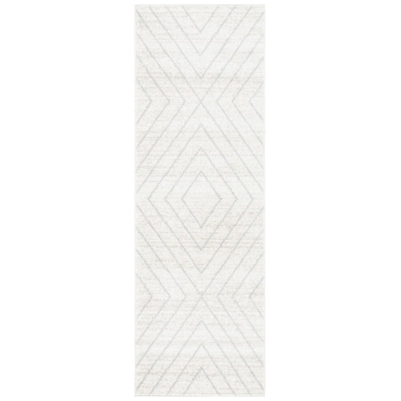 SAFAVIEH Adirondack Evonne Geometric Runner Rug, Ivory/Light Grey, 2'6" x 8'