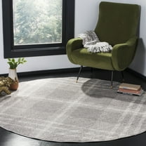 SAFAVIEH Adirondack Fidan Geometric Area Rug, Light Grey/Ivory, 6' x 6' Round