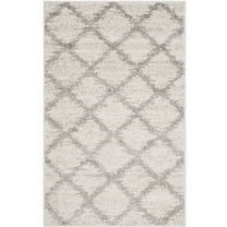 SAFAVIEH Adirondack Grayson Geometric Diamonds Area Rug, Ivory/Silver, 3' x 5'