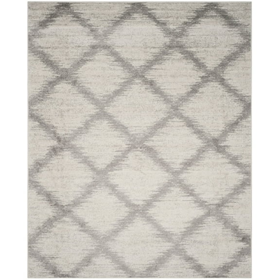 SAFAVIEH Adirondack Grayson Geometric Diamonds Area Rug, Ivory/Silver, 6' x 9'