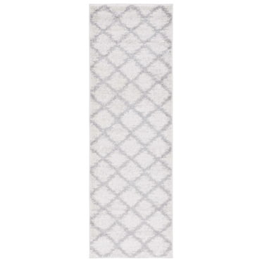 SAFAVIEH Adirondack Grayson Geometric Diamonds Runner Rug, Ivory/Silver, 2'6" x 8'
