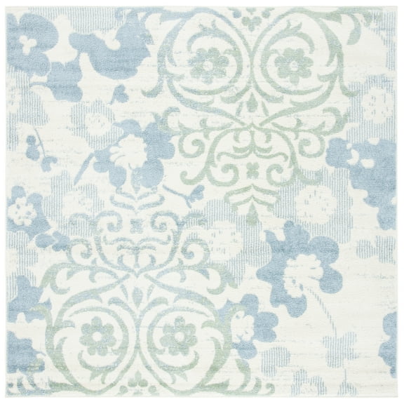 SAFAVIEH Adirondack Hortense Abstract Area Rug, Ivory/Blue, 6'7" x 6'7" Square