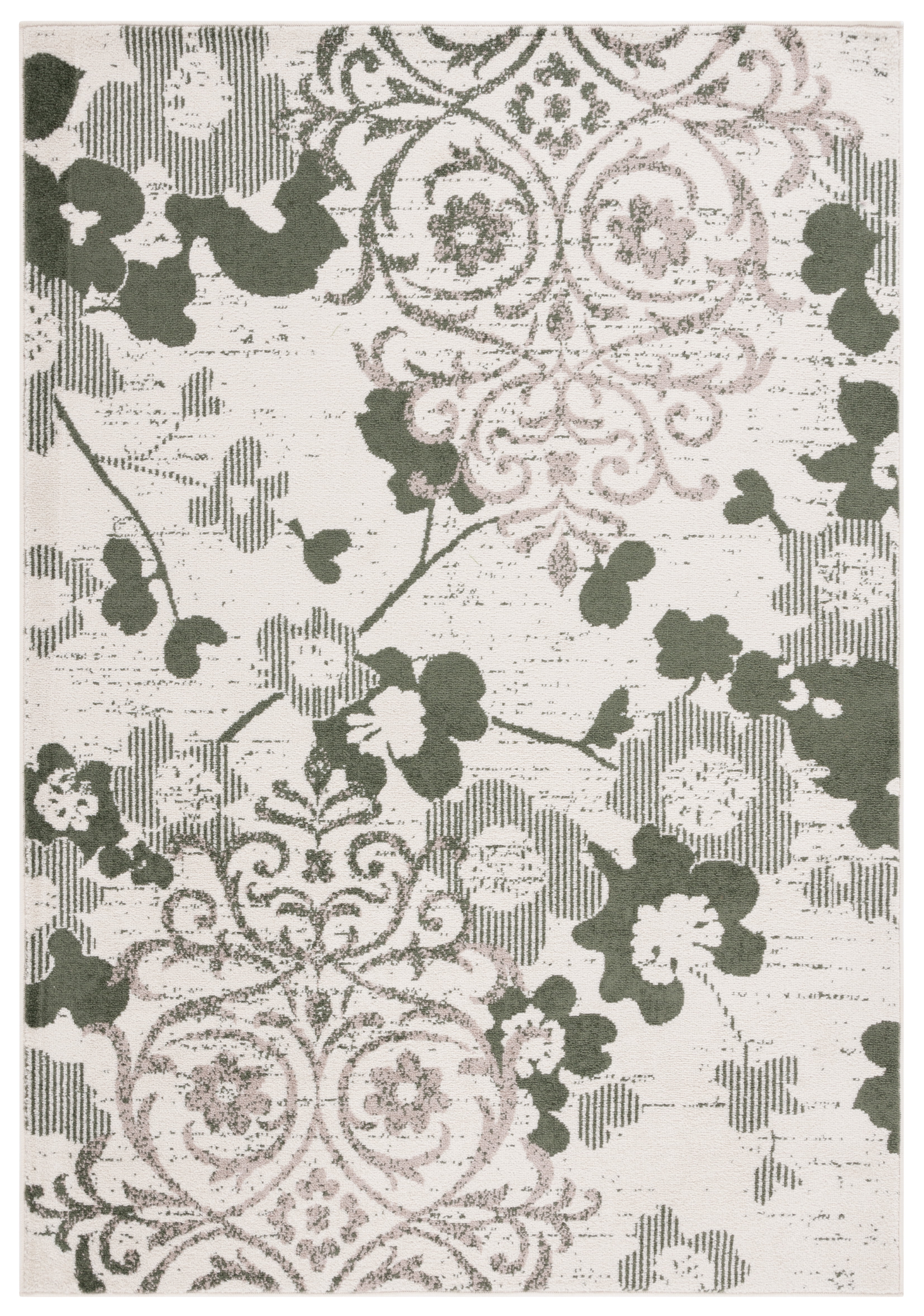 SAFAVIEH Adirondack Hortense Abstract Area Rug, Ivory/Dark Green, 5'1" x 7'6"