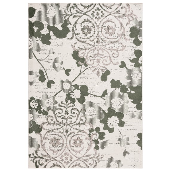 SAFAVIEH Adirondack Hortense Abstract Area Rug, Ivory/Dark Green, 5'1" x 7'6"