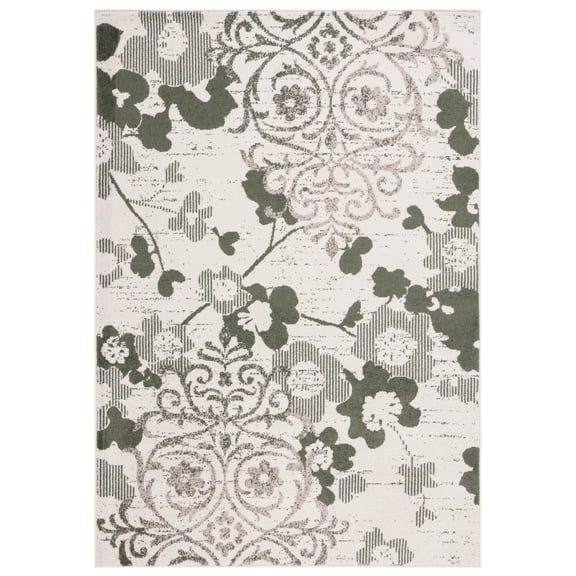 SAFAVIEH Adirondack Hortense Abstract Area Rug, Ivory/Dark Green, 6' x 9'