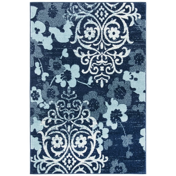 SAFAVIEH Adirondack Hortense Abstract Area Rug, Navy/Aqua, 3' x 5'