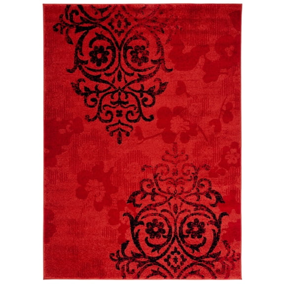 SAFAVIEH Adirondack Hortense Abstract Area Rug, Red/Black, 6'7" x 6'7" Square