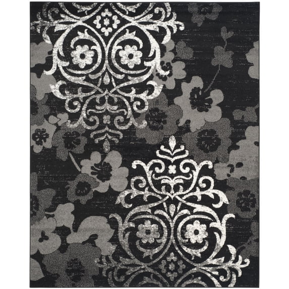 SAFAVIEH Adirondack Hortense Floral Area Rug, Black/Silver, 10' x 14'
