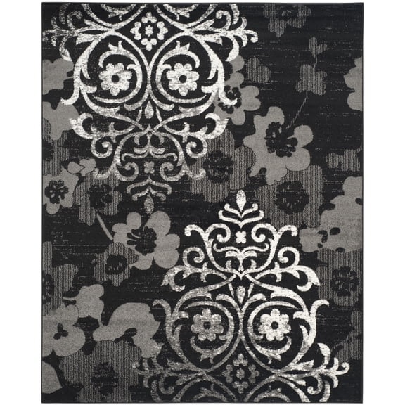 SAFAVIEH Adirondack Hortense Floral Area Rug, Black/Silver, 10' x 14'
