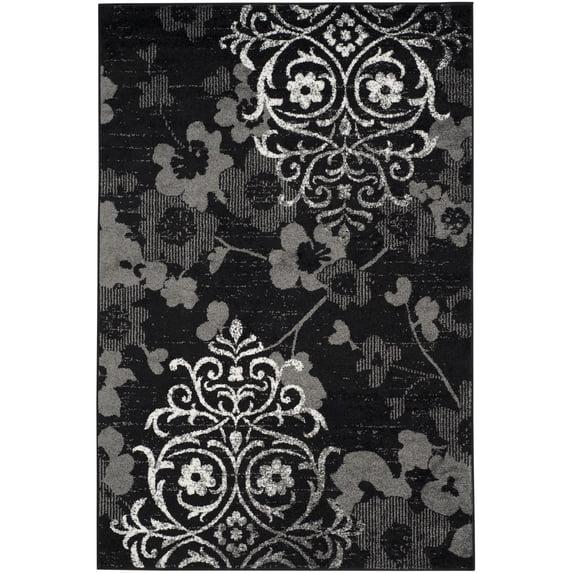 SAFAVIEH Adirondack Hortense Floral Area Rug, Black/Silver, 5'1" x 7'6"