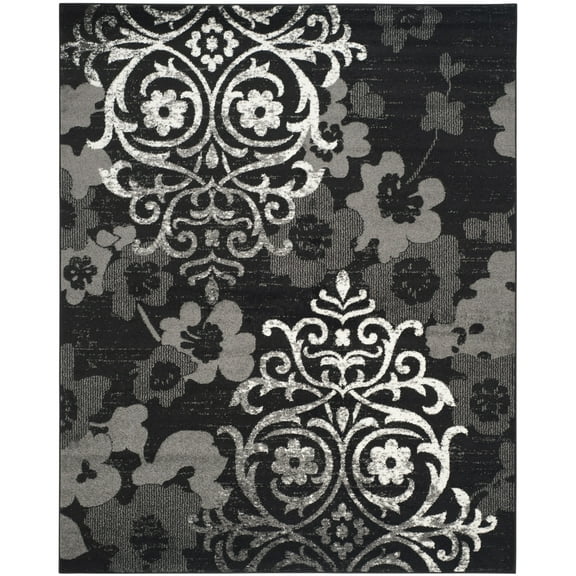SAFAVIEH Adirondack Hortense Floral Area Rug, Black/Silver, 8' x 10'
