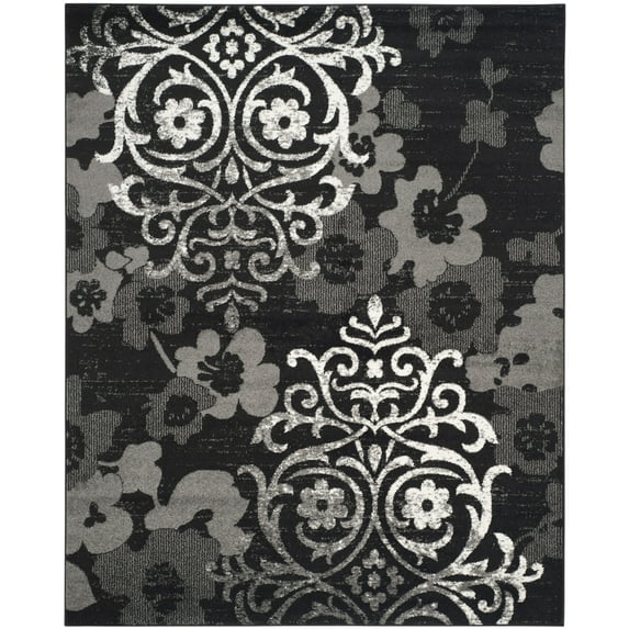 SAFAVIEH Adirondack Hortense Floral Area Rug, Black/Silver, 9' x 12'