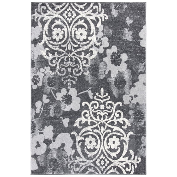 SAFAVIEH Adirondack Hortense Floral Area Rug, Charcoal/Ivory, 3' x 5'