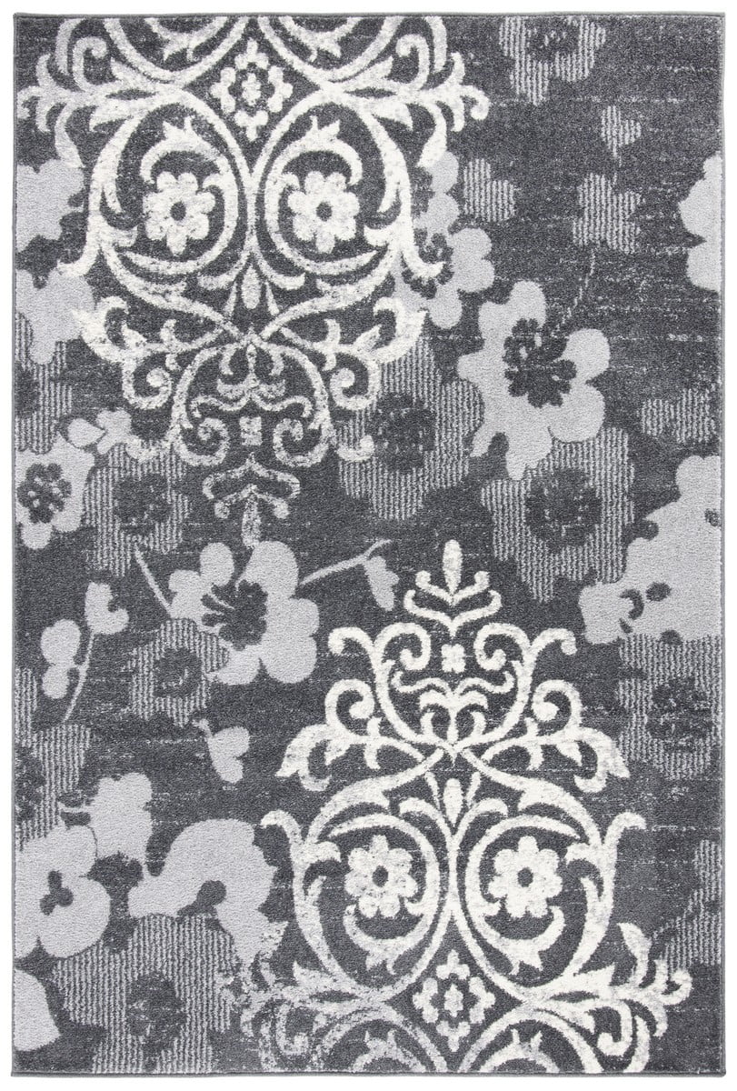 SAFAVIEH Adirondack Hortense Floral Area Rug, Charcoal/Ivory, 8' x 10'