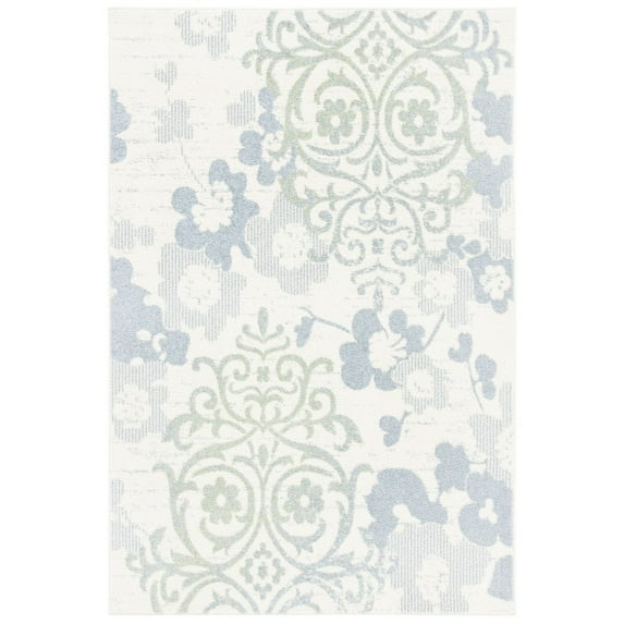 SAFAVIEH Adirondack Hortense Floral Area Rug, Ivory/Blue, 4'5" x 6'5"