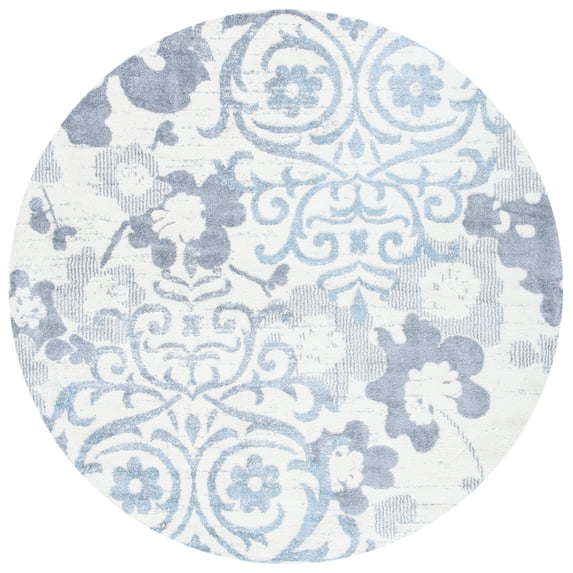 SAFAVIEH Adirondack Hortense Floral Area Rug, Ivory/Grey, 6'7" x 6'7" Round